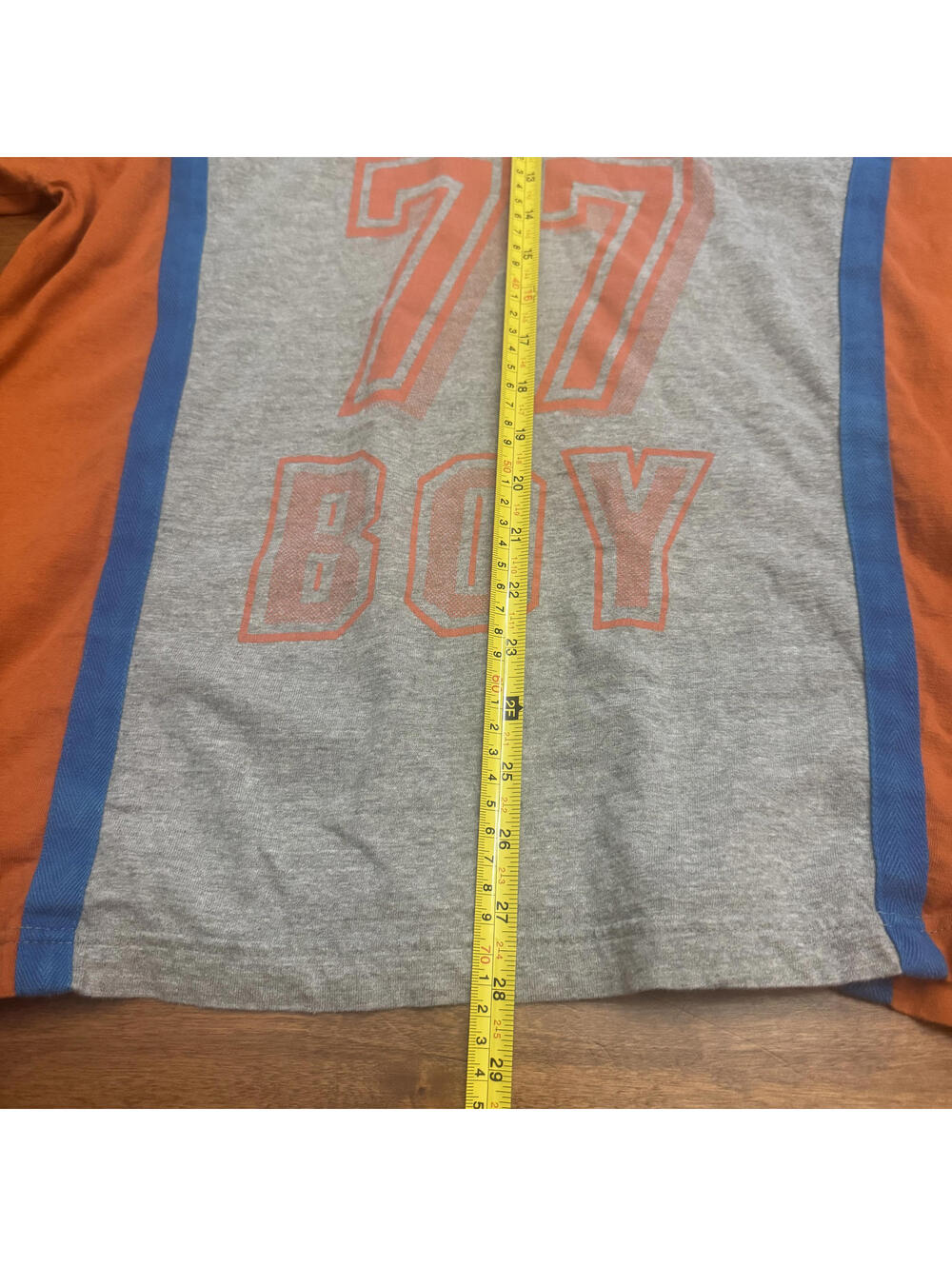 Vintage Bugle Boy 77 Sportswear Shirt Gray Orange Blue Large 80s 90s - Picture 6 of 6